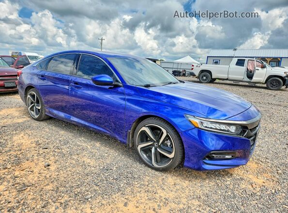 1HGCV1F32KA170297 2019 HONDA ACCORD Blue Delantero derecho