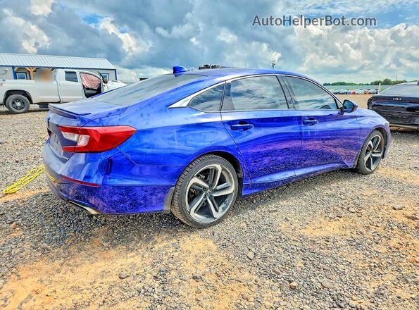 1HGCV1F32KA170297 2019 HONDA ACCORD Blue Trasero derecho