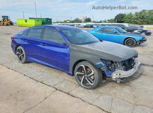 1HGCV1F32LA088670 2020 HONDA ACCORD Blue Przód prawy