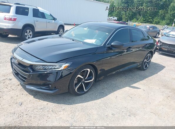 1HGCV1F32MA012075 2021 HONDA ACCORD Black წინა მარცხენა ხედი სამი მეოთხედიდან