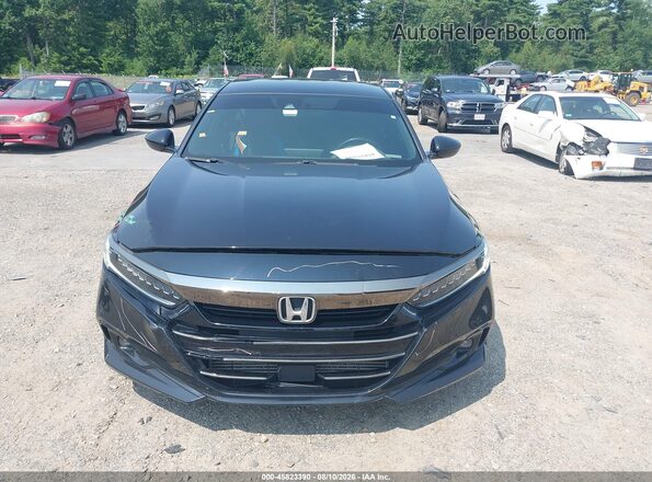 1HGCV1F32MA012075 2021 HONDA ACCORD Black უკანა სალონის ხედი