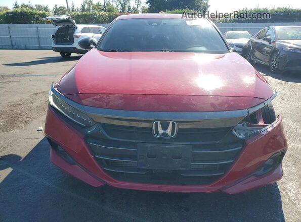 1HGCV1F32MA079789 2021 HONDA ACCORD Red Widok z przodu
