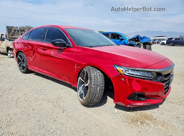 1HGCV1F32MA090114 2021 HONDA ACCORD Red Przód prawy