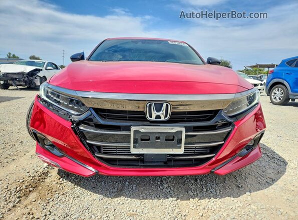 1HGCV1F32MA090114 2021 HONDA ACCORD Red Widok z przodu