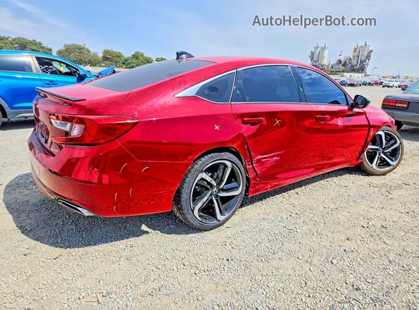 1HGCV1F32MA090114 2021 HONDA ACCORD Red Tył prawy