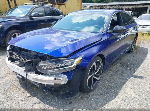 1HGCV1F32NA075145 2022 HONDA ACCORD Blue Առջևի ձախ երեք քառորդ տեսարան