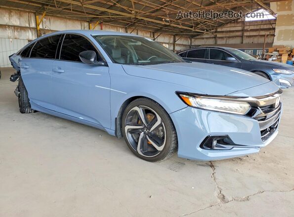 1HGCV1F32NA083889 2022 HONDA ACCORD Синий Передняя правая четверть