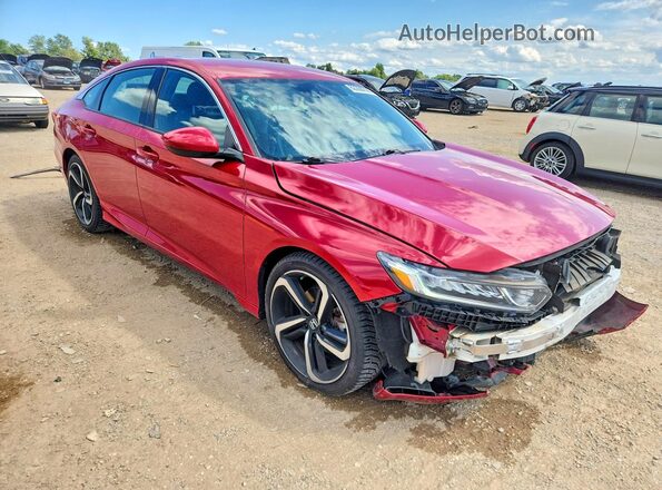 1HGCV1F33JA192808 2018 HONDA ACCORD Красный Передняя правая четверть