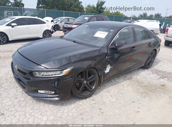 1HGCV1F33KA012762 2019 HONDA ACCORD Черный Передняя левая четверть