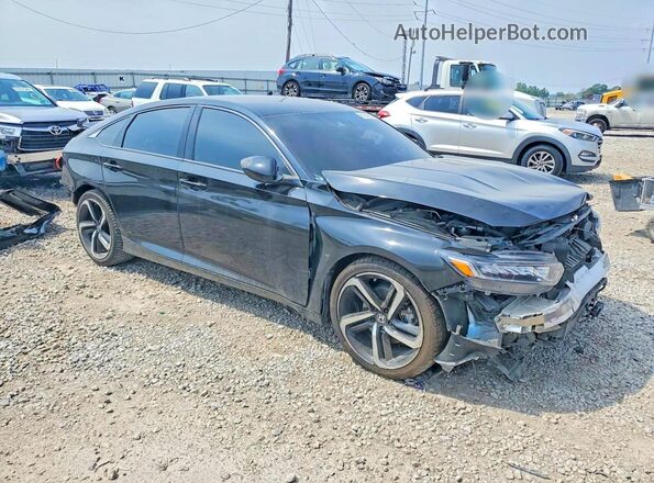 1HGCV1F33KA016276 2019 HONDA ACCORD Black Delantero derecho
