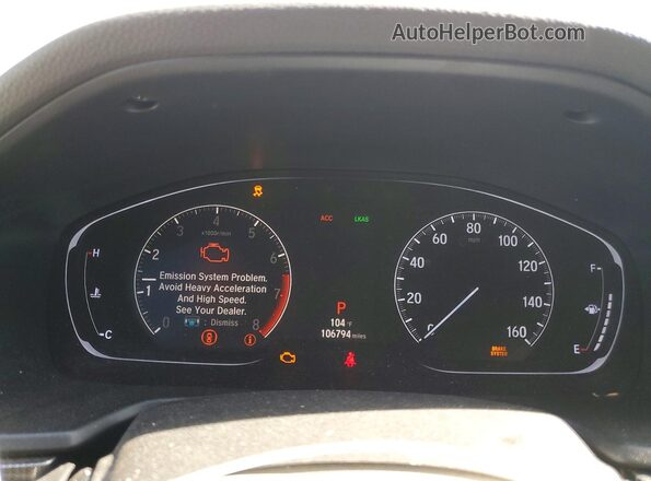1HGCV1F33KA026130 2019 HONDA ACCORD White Սարքավորումների վահանակի տեսք