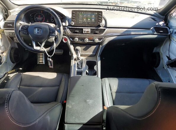 1HGCV1F33KA026130 2019 HONDA ACCORD White Առջևի վահանակի տեսք