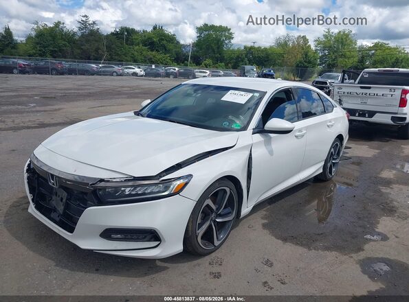 1HGCV1F33KA066966 2019 HONDA ACCORD White წინა მარცხენა ხედი სამი მეოთხედიდან