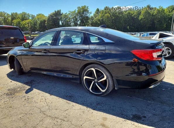 1HGCV1F33KA090703 2019 HONDA ACCORD Black Вид спереду