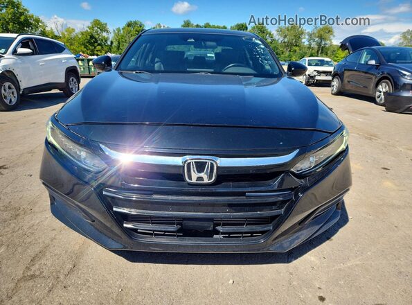 1HGCV1F33KA090703 2019 HONDA ACCORD Black Вид задньої частини салону