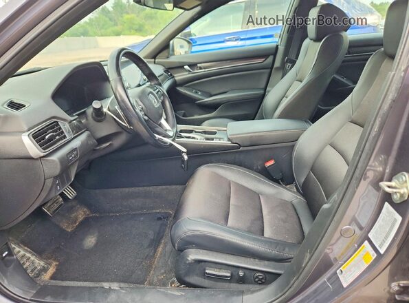 1HGCV1F33KA162550 2019 HONDA ACCORD Серый Вид салона спереди