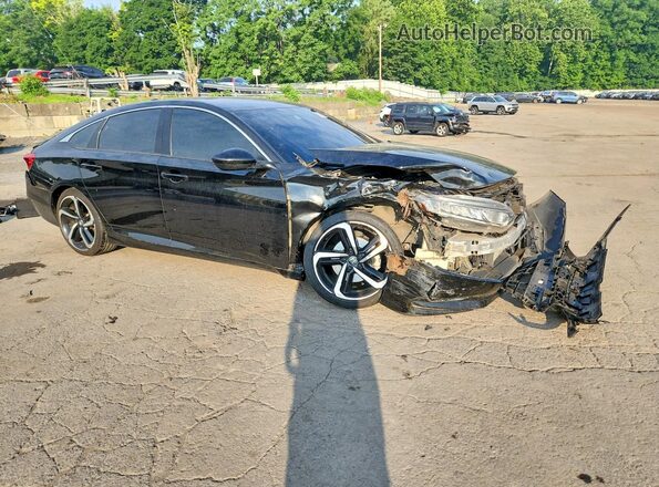 1HGCV1F33KA171894 2019 HONDA ACCORD Black Передня права чверть