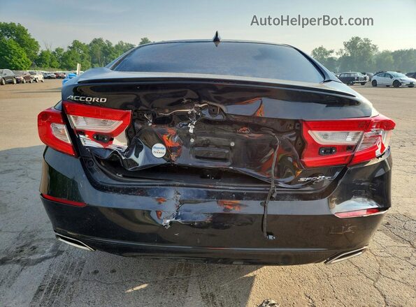 1HGCV1F33KA171894 2019 HONDA ACCORD Black Вид ззаду