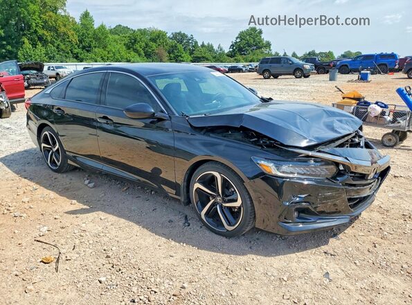 1HGCV1F33NA008618 2022 HONDA ACCORD Black Delantero derecho