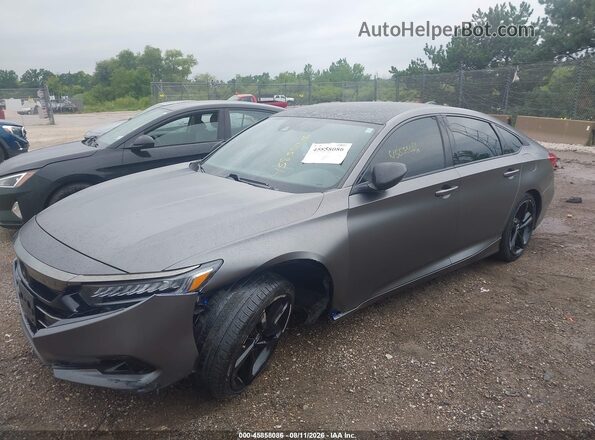 1HGCV1F33NA055230 2022 HONDA ACCORD Gray Առջևի ձախ երեք քառորդ տեսարան