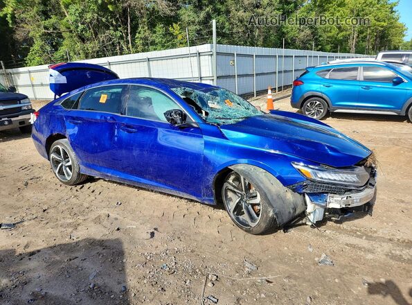 1HGCV1F33NA090687 2022 HONDA ACCORD Синий Передняя правая четверть