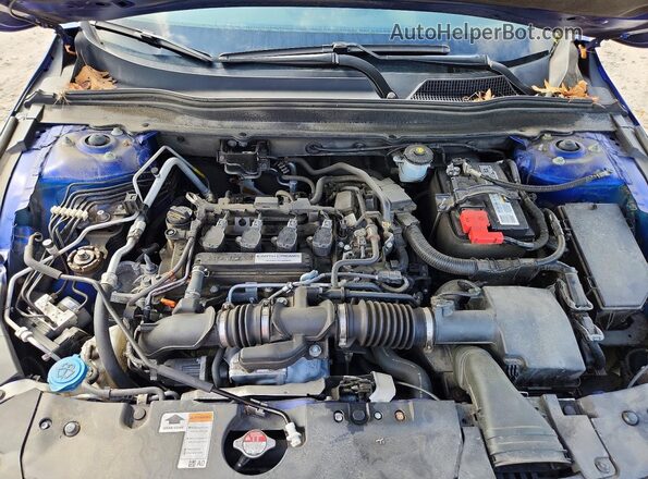 1HGCV1F34JA174771 2018 HONDA ACCORD Синий Вид задней части салона