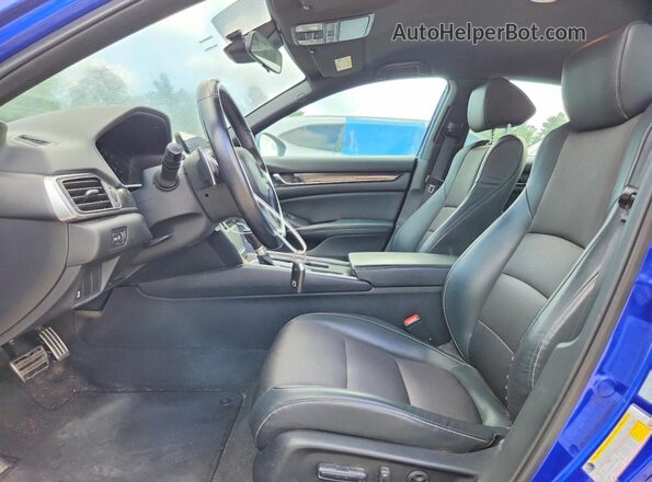 1HGCV1F34JA174771 2018 HONDA ACCORD Синий Вид салона спереди