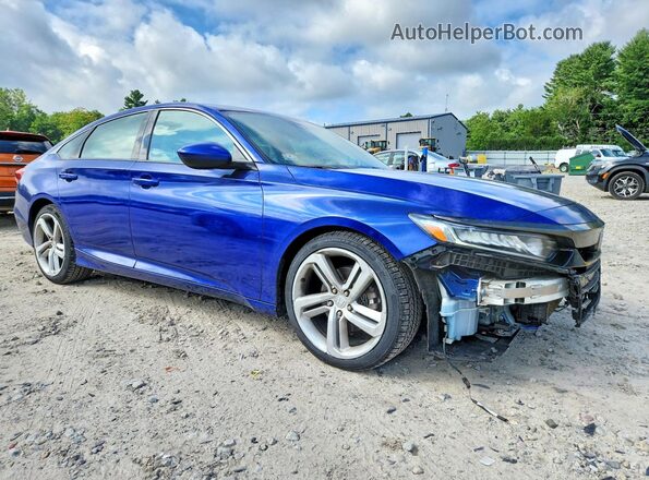 1HGCV1F34JA174771 2018 HONDA ACCORD Синий Передняя правая четверть