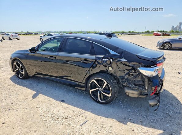1HGCV1F34JA223872 2018 HONDA ACCORD Black Trasero izquierdo