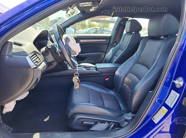 1HGCV1F34JA230191 2018 HONDA ACCORD Blue წინა სალონის ხედი