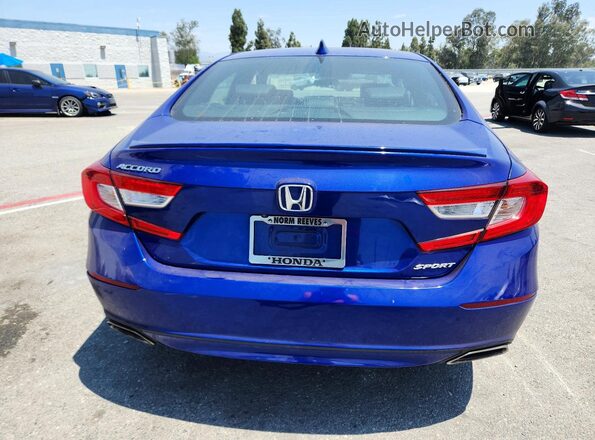 1HGCV1F34JA230191 2018 HONDA ACCORD Blue უკანა ხედი