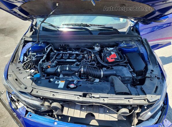 1HGCV1F34JA230191 2018 HONDA ACCORD Blue უკანა სალონის ხედი