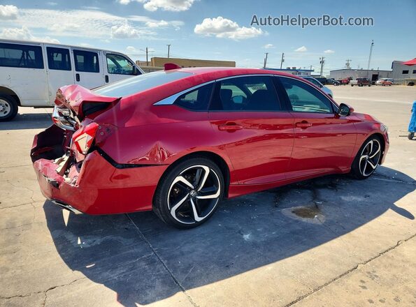 1HGCV1F34JA238646 2018 HONDA ACCORD Red Tył prawy