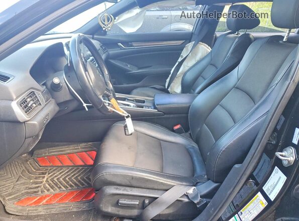 1HGCV1F34JA804496 2018 HONDA ACCORD Black წინა სალონის ხედი