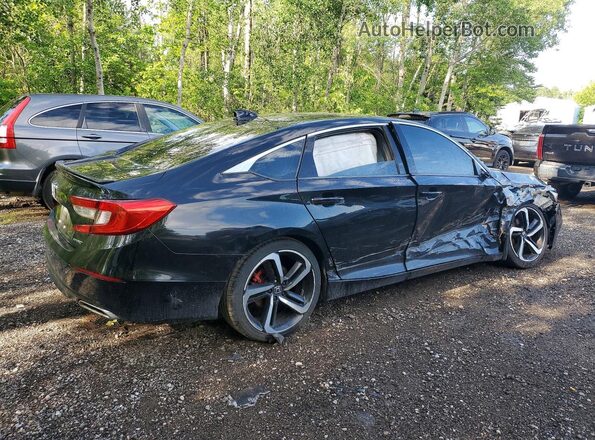 1HGCV1F34JA804496 2018 HONDA ACCORD Black უკანა მარჯვენა