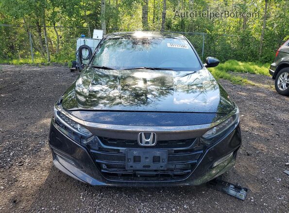 1HGCV1F34JA804496 2018 HONDA ACCORD Black წინა ხედი