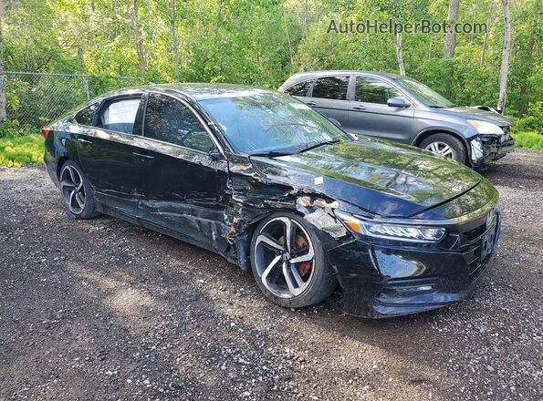 1HGCV1F34JA804496 2018 HONDA ACCORD Black წინა მარჯვენა