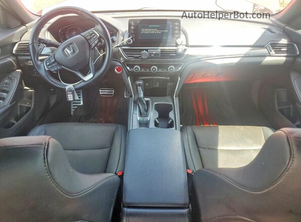 1HGCV1F34KA030235 2019 HONDA ACCORD Red Widok deski rozdzielczej