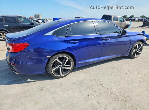1HGCV1F34KA066071 2019 HONDA ACCORD Blue Trasero derecho