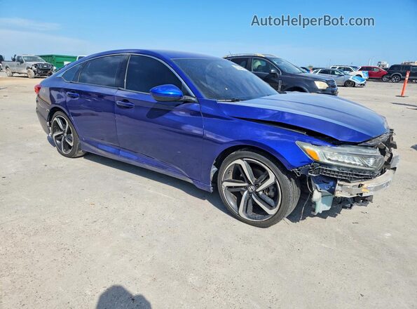 1HGCV1F34KA066071 2019 HONDA ACCORD Blue Delantero derecho