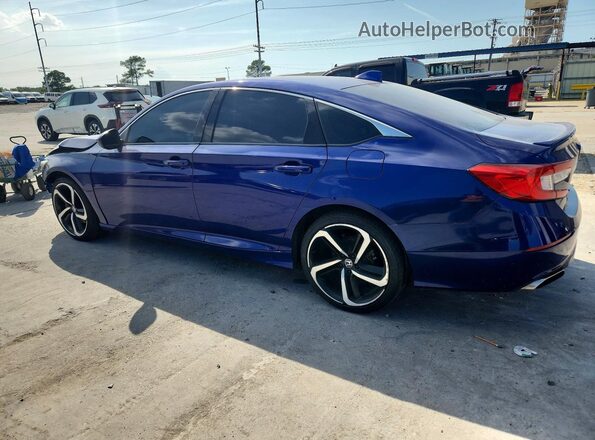 1HGCV1F34KA066071 2019 HONDA ACCORD Blue Trasero izquierdo