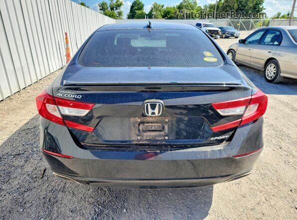 1HGCV1F34KA068659 2019 HONDA ACCORD Black Вид ззаду