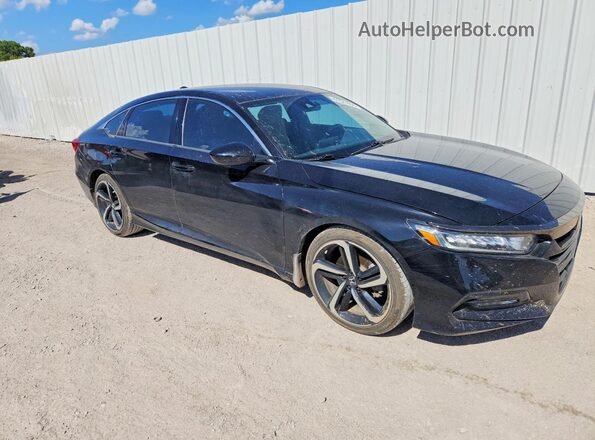 1HGCV1F34KA068659 2019 HONDA ACCORD Black Передня права чверть