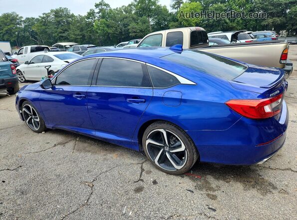 1HGCV1F34KA094100 2019 HONDA ACCORD Синий Задняя левая четверть
