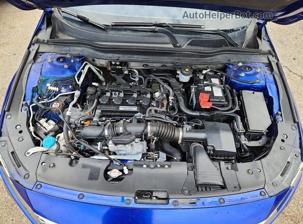 1HGCV1F34KA094100 2019 HONDA ACCORD Синий Вид задней части салона