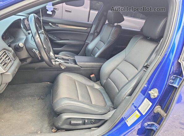 1HGCV1F34KA094100 2019 HONDA ACCORD Синий Вид салона спереди
