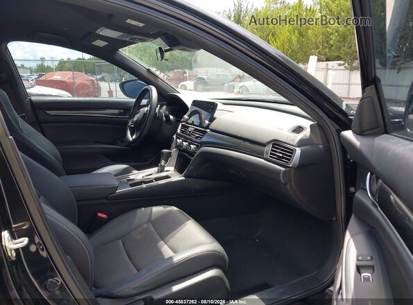 1HGCV1F34KA104950 2019 HONDA ACCORD Черный Вид салона спереди