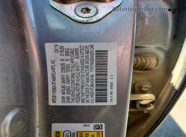1HGCV1F34KA105144 2019 HONDA ACCORD Silver Вид підкапотного простору