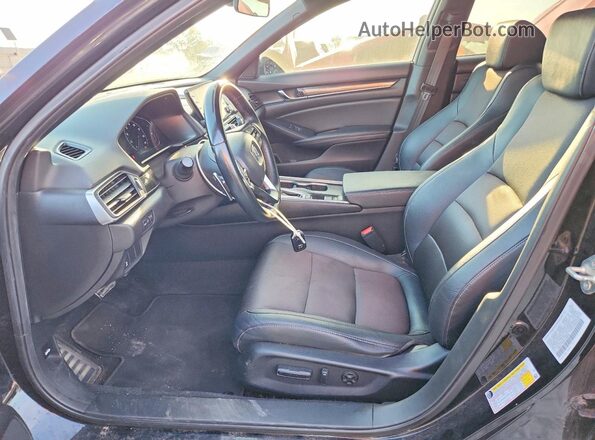 1HGCV1F34KA128908 2019 HONDA ACCORD Черный Вид салона спереди