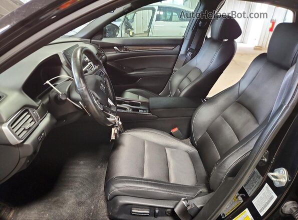 1HGCV1F34KA150083 2019 HONDA ACCORD Black წინა სალონის ხედი